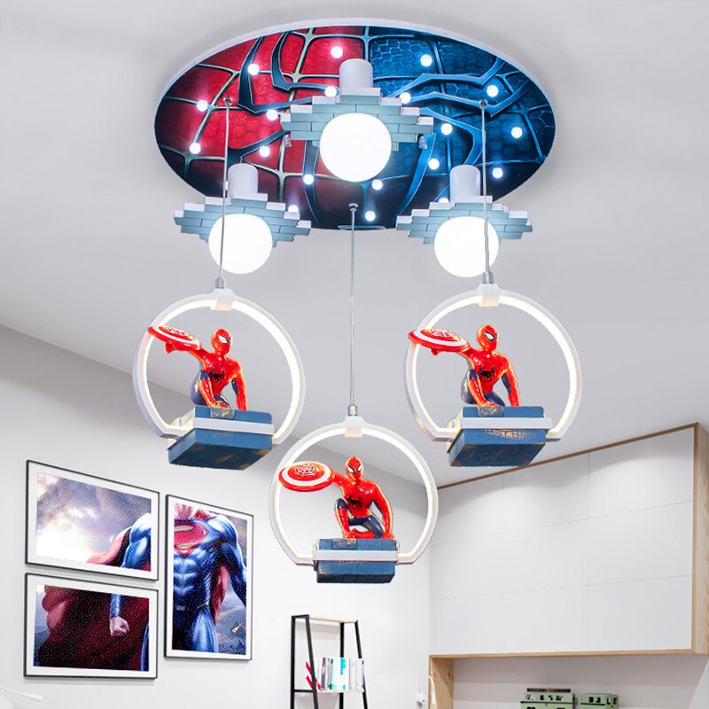 Spider-Man LED Hanging Light for Kids Room - Superhero Themed Night Light for Bedroom, Nursery & Playroom - Cool Marvel Decor Gift for Boys & Girls