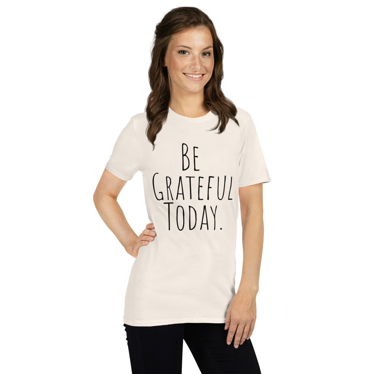 Be Grateful Today Essential T-Shirt - Simple Mindfulness & Recovery Shirt for Yoga, Meditation & Daily Inspiration | Comfortable Cotton Tee for Men & Women