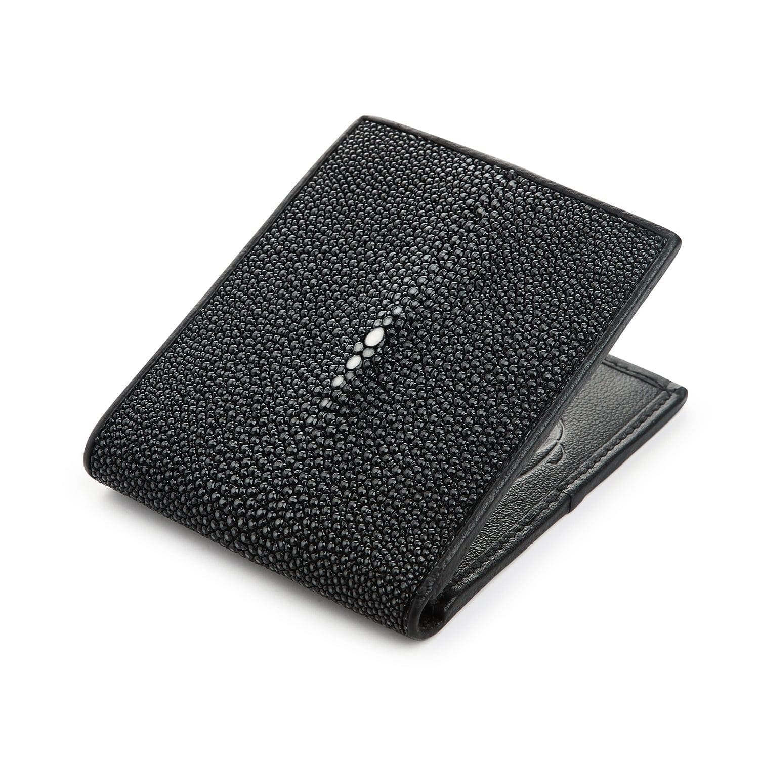 Premium Black Stingray Leather Wallet for Men - Slim RFID Blocking Bifold Wallet with Money Clip - Perfect for Business, Travel & Everyday Carry