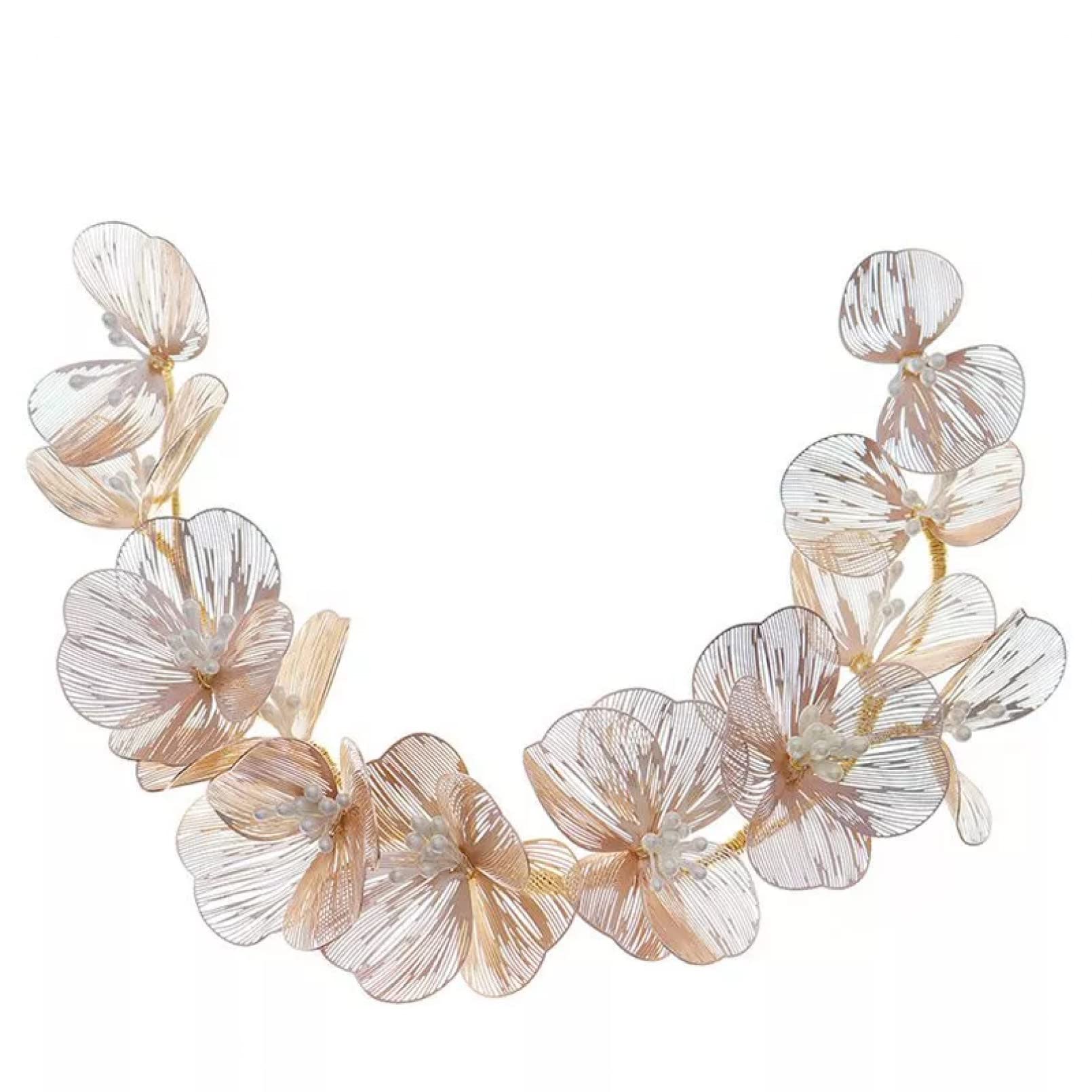 WLLLTY Bridal Pearl Flower Headband - Elegant Ladies Fashion Hair Accessories for Weddings, Parties & Special Occasions