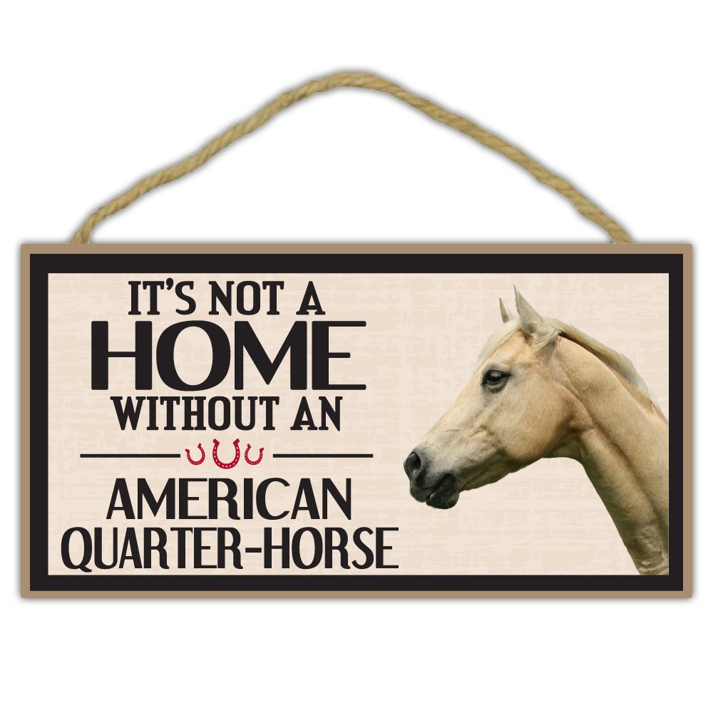 Wooden Decorative Horse Sign - American Quarter Horse Wall Art for Home Decor | Perfect Gift for Horse Lovers | Farmhouse & Western Style Room Decoration