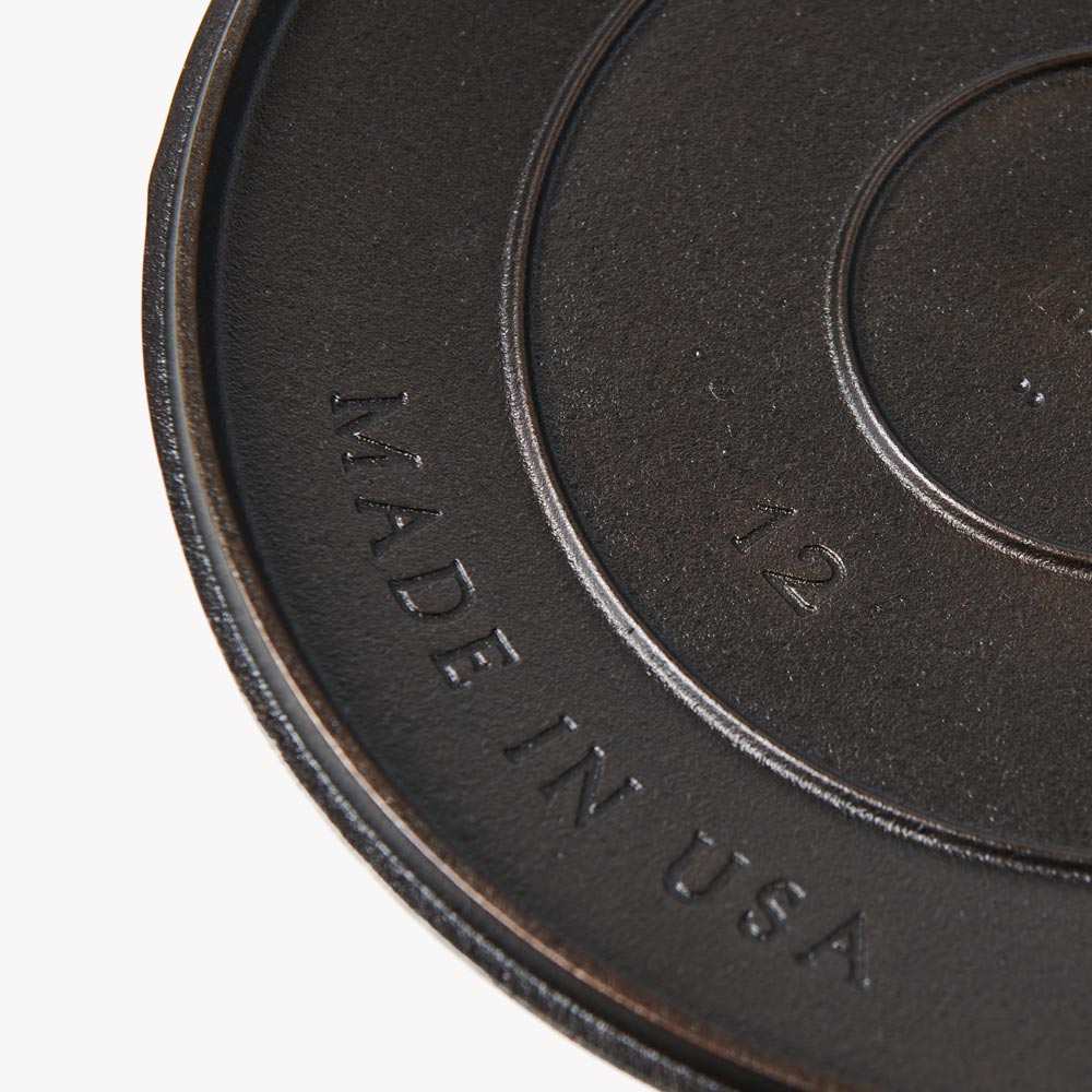 Premium No.12 Cast Iron Skillet Lid - Heavy Duty Cover for Dutch Ovens & Frying Pans - Perfect for Stovetop Cooking, Baking & Camping Use