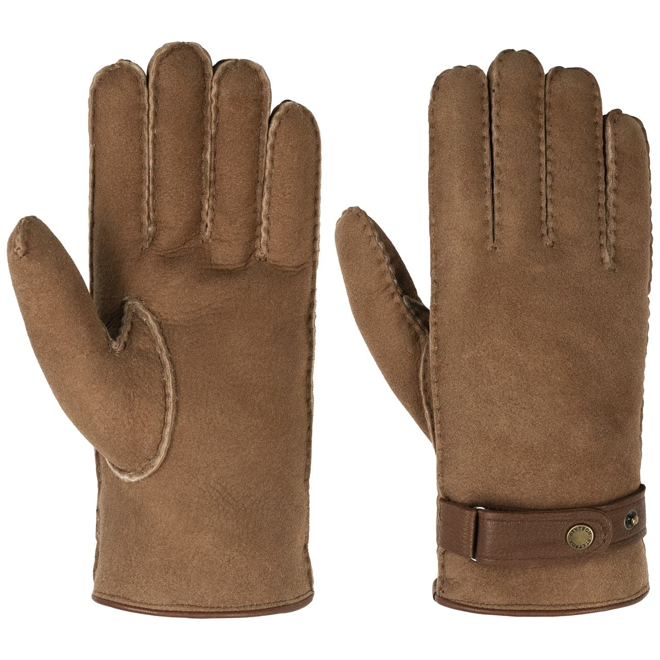 Stetson Genuine Deerskin Lambswool Lined Winter Gloves for Men - Warm, Durable & Comfortable for Outdoor Activities, Hunting & Cold Weather