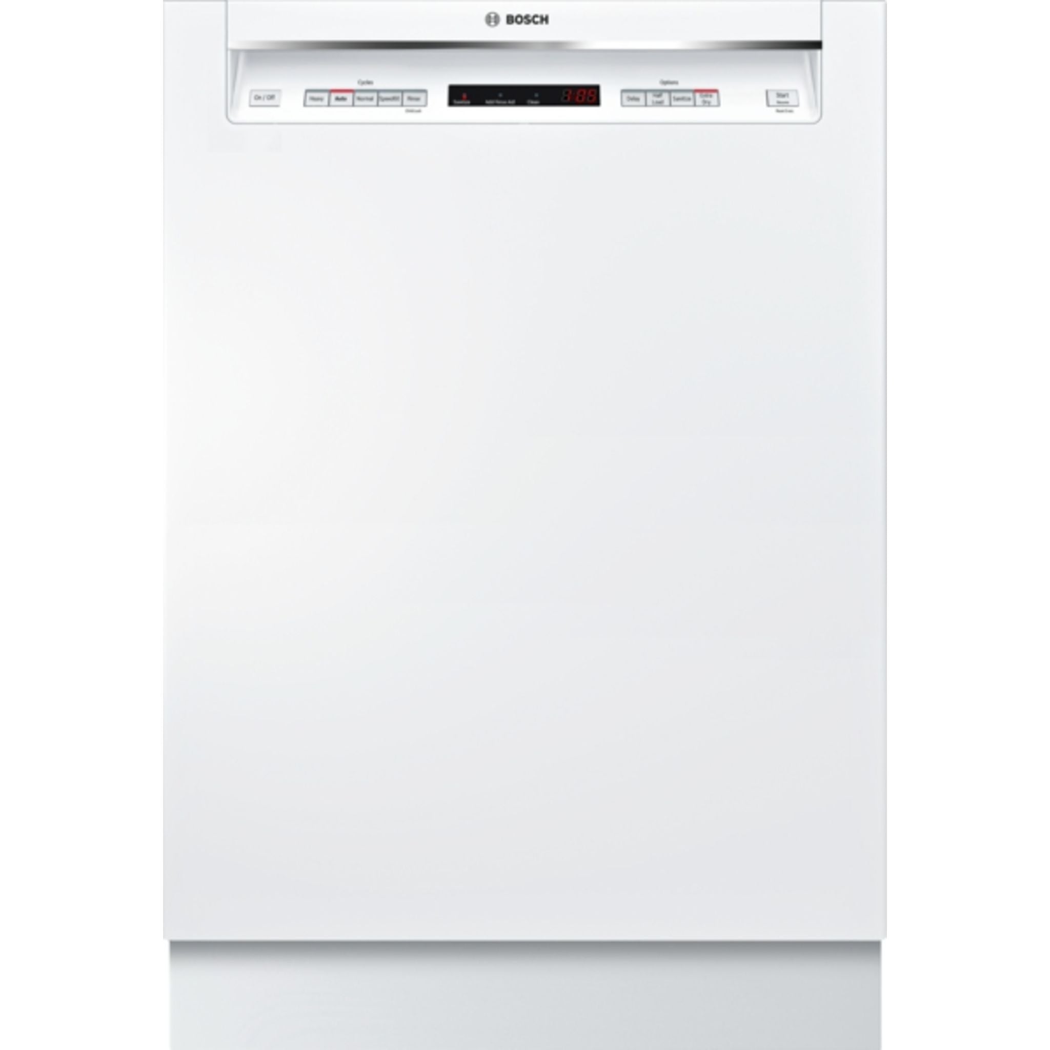 Bosch 300 Series SHEM63W52N Built-In Dishwasher - Energy Star Certified, 16 Place Settings, Ultra Quiet 44 dBA, White - Perfect for Small to Medium Kitchens