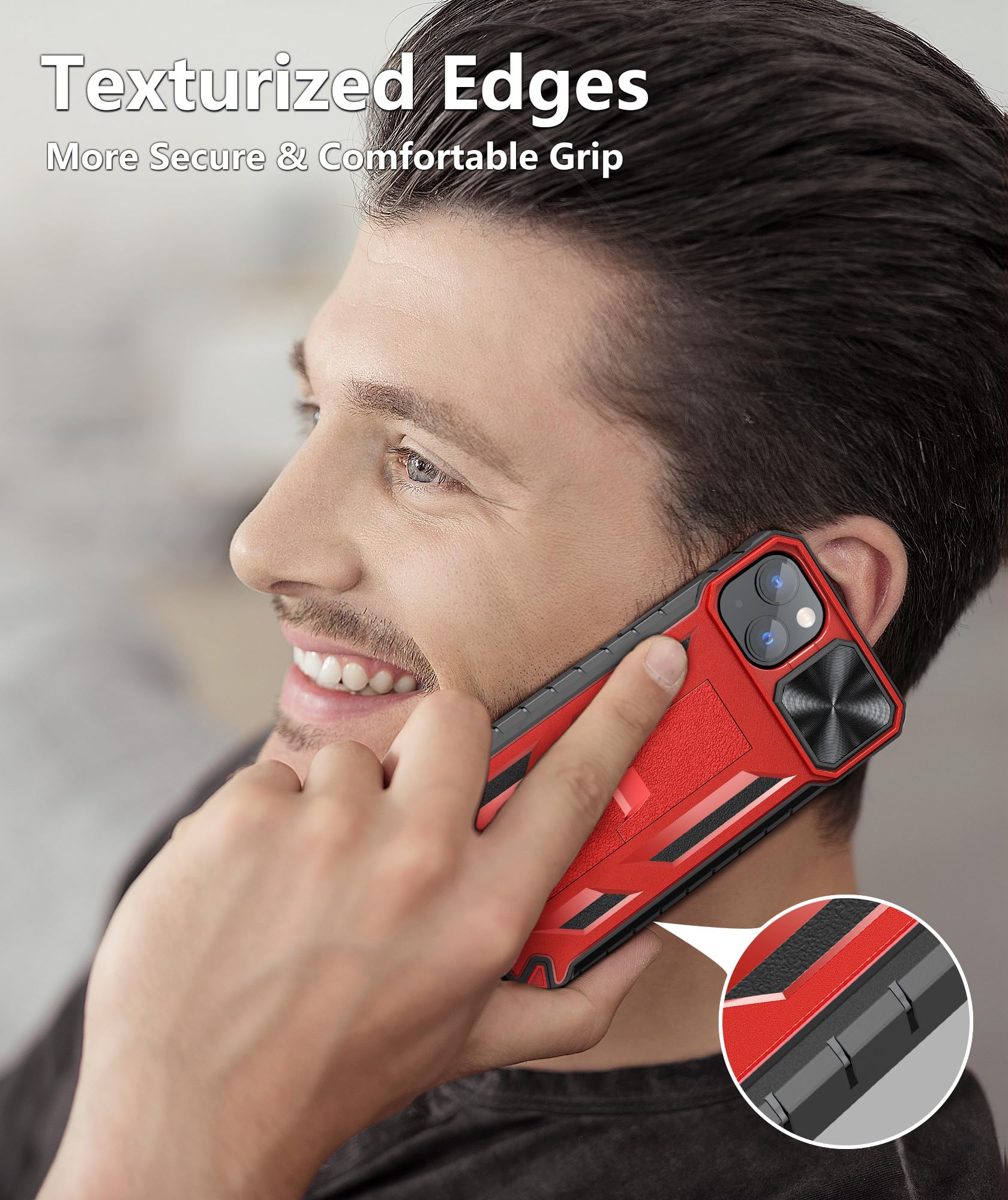 SOiOS for iPhone 16e Case 2025: Military Grade Shockproof Protective Phone Cover with Kickstand | Compatible with iPhone 13/14 | Durable TPU Rugged Bumper & Textured Matte Hybrid Design | Perfect for Outdoor Activities, Work & Daily Use