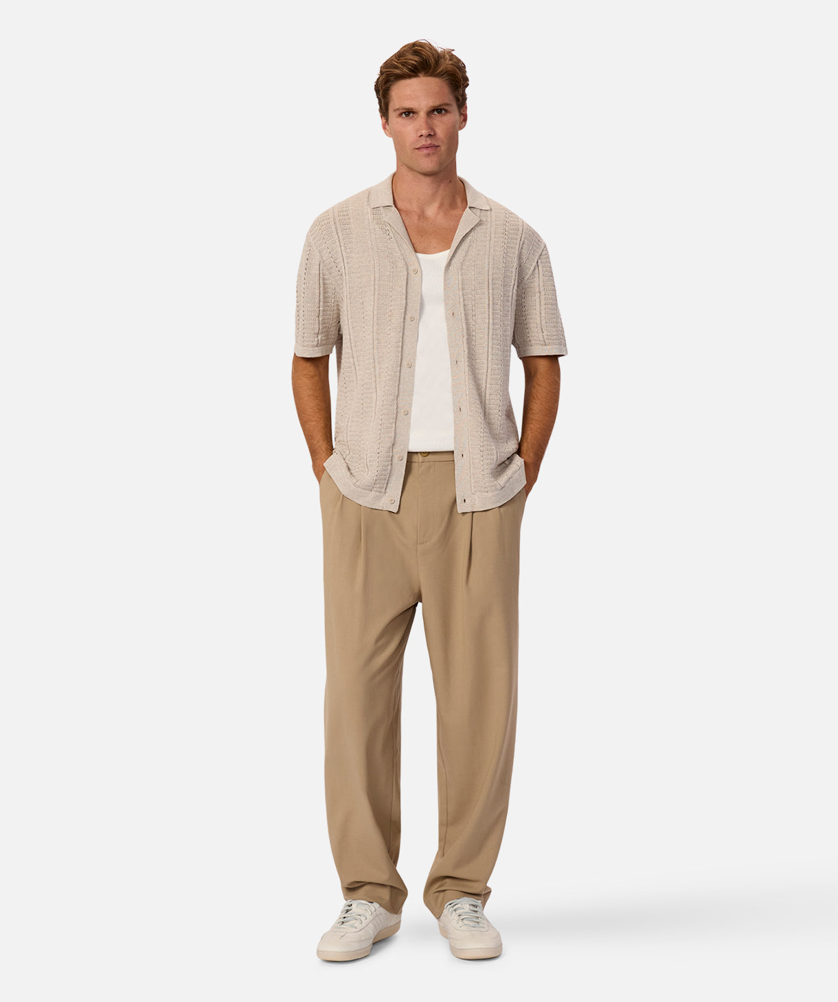 Montpellier Short Sleeve Shirt for Men - Beige Casual Button Up Shirt | Perfect for Summer Outfits, Beach Wear & Office Casual Style