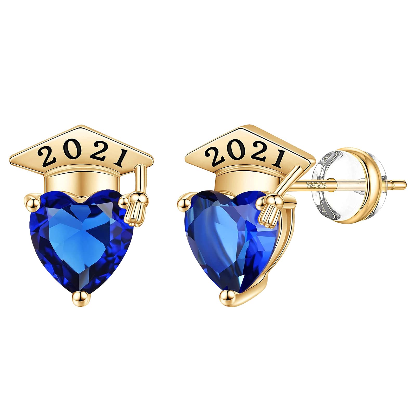 Blue Heart-Shaped Hoop Earrings for Women - Elegant Graduation Gift for Her, College Graduation Jewelry, Valentine's Day Gift for Women & Girls | Perfect for Parties, Weddings, Date Nights & Special Occasions