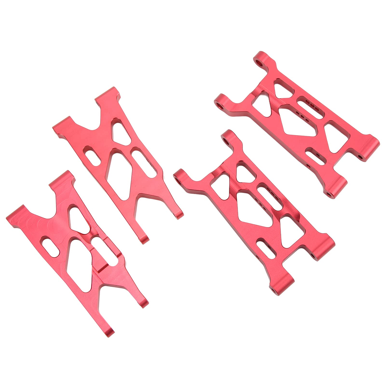 High Strength CNC Machined RC Car Suspension Arms - Front & Rear Lower Arms, Wear Resistant for LOSI Lasernut U4 1/10 Scale RC Cars (Red) - Perfect for Off-Road Racing & Tough Terrains