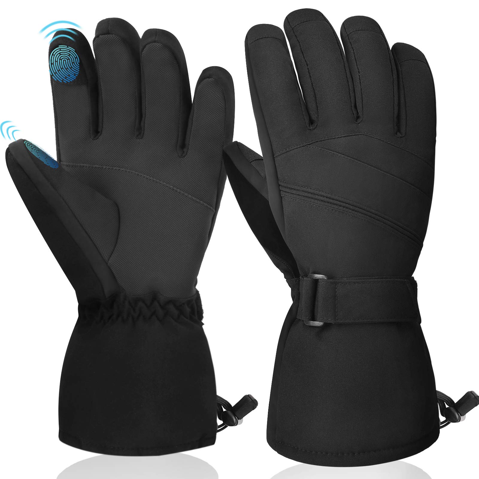HiCool Waterproof Thermal Touchscreen Ski Gloves for Men & Women - Winter Snowboarding, Skiing & Cold Weather Outdoor Activities