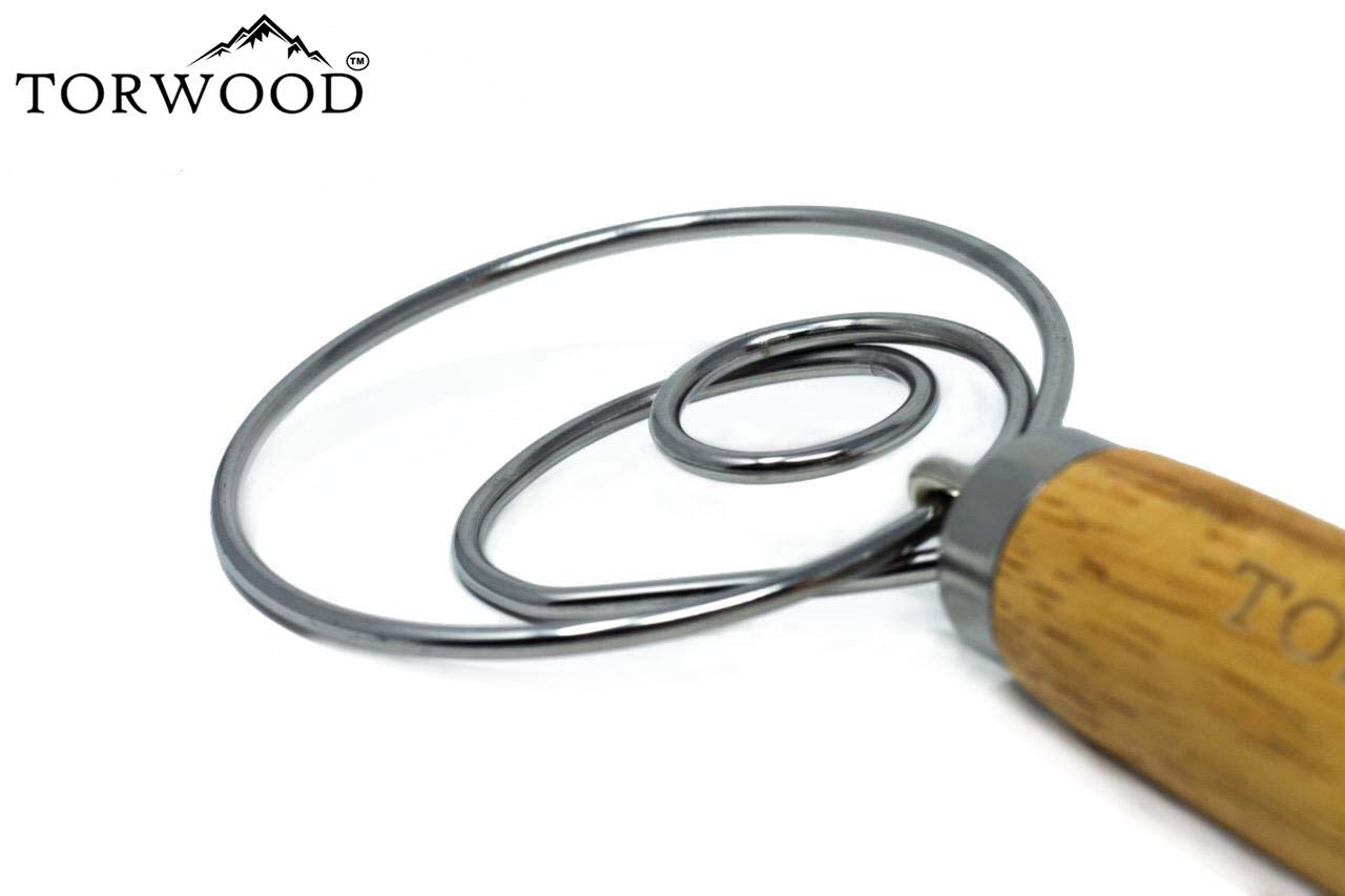 Premium Stainless Steel Danish Dough Whisk - 13.5