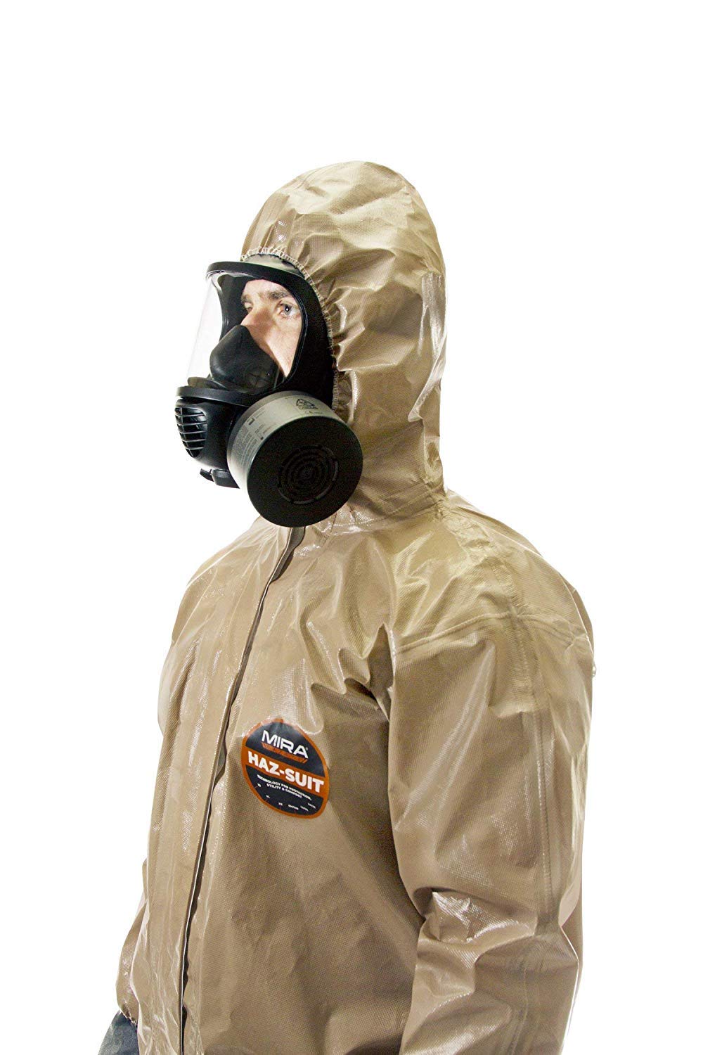 MIRA SAFETY Disposable Protective Coverall with Hood & Elastic Cuffs - Full Body Chemical & Biological Protection for Hazmat, Medical & Industrial Use