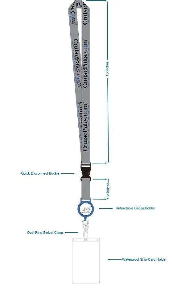 Retractable ID Holder Lanyard for Cruises - Waterproof Badge Reel with Adjustable Strap for Travel, Work & Events