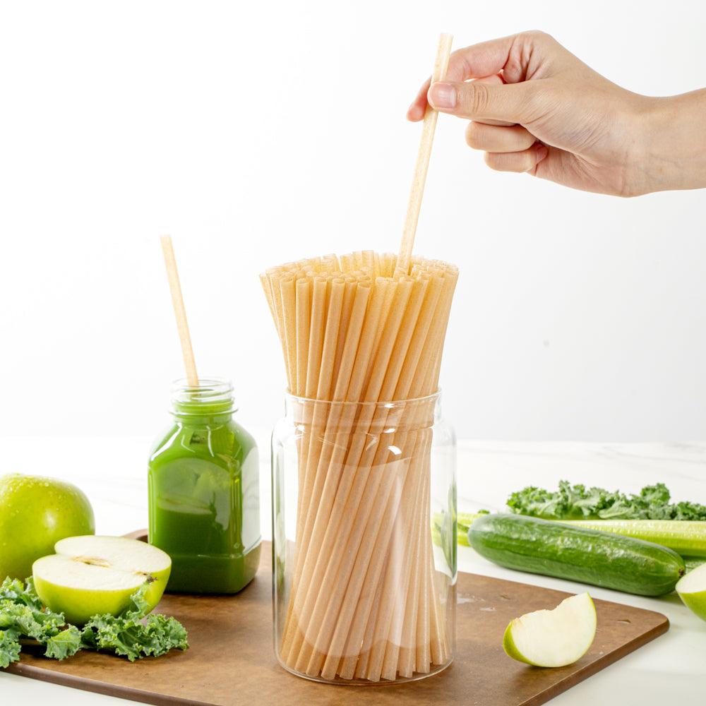 Eco-Friendly Compostable PLA Plastic & Sugarcane Straws - 8 1/4 Inch Biodegradable Drinking Straws (2000 Count) - Perfect for Parties, Restaurants & Sustainable Living