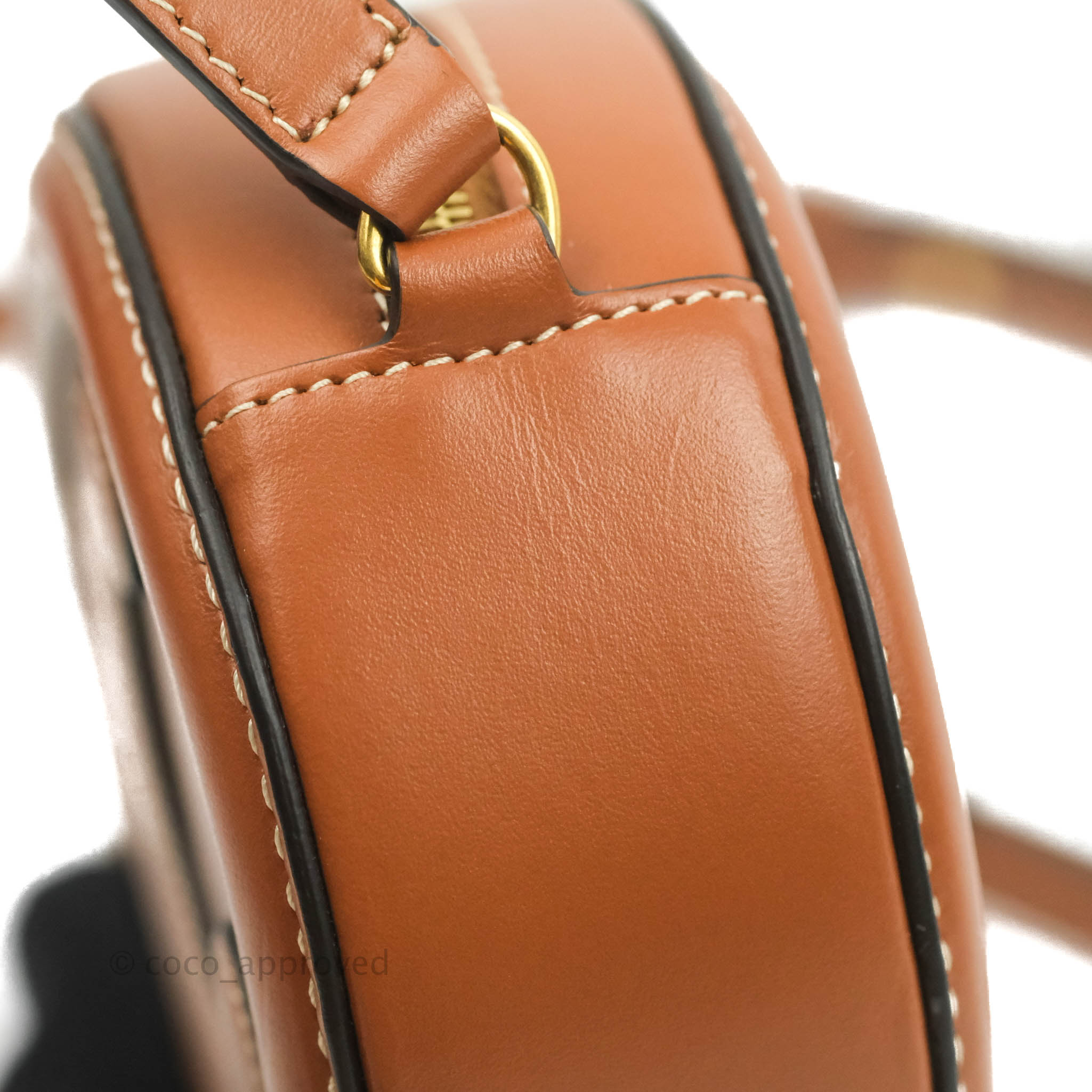 Celine Oval Bag in Triomphe Brown Calfskin Leather - Luxury Crossbody Purse for Women, Perfect for Date Night & Evening Events
