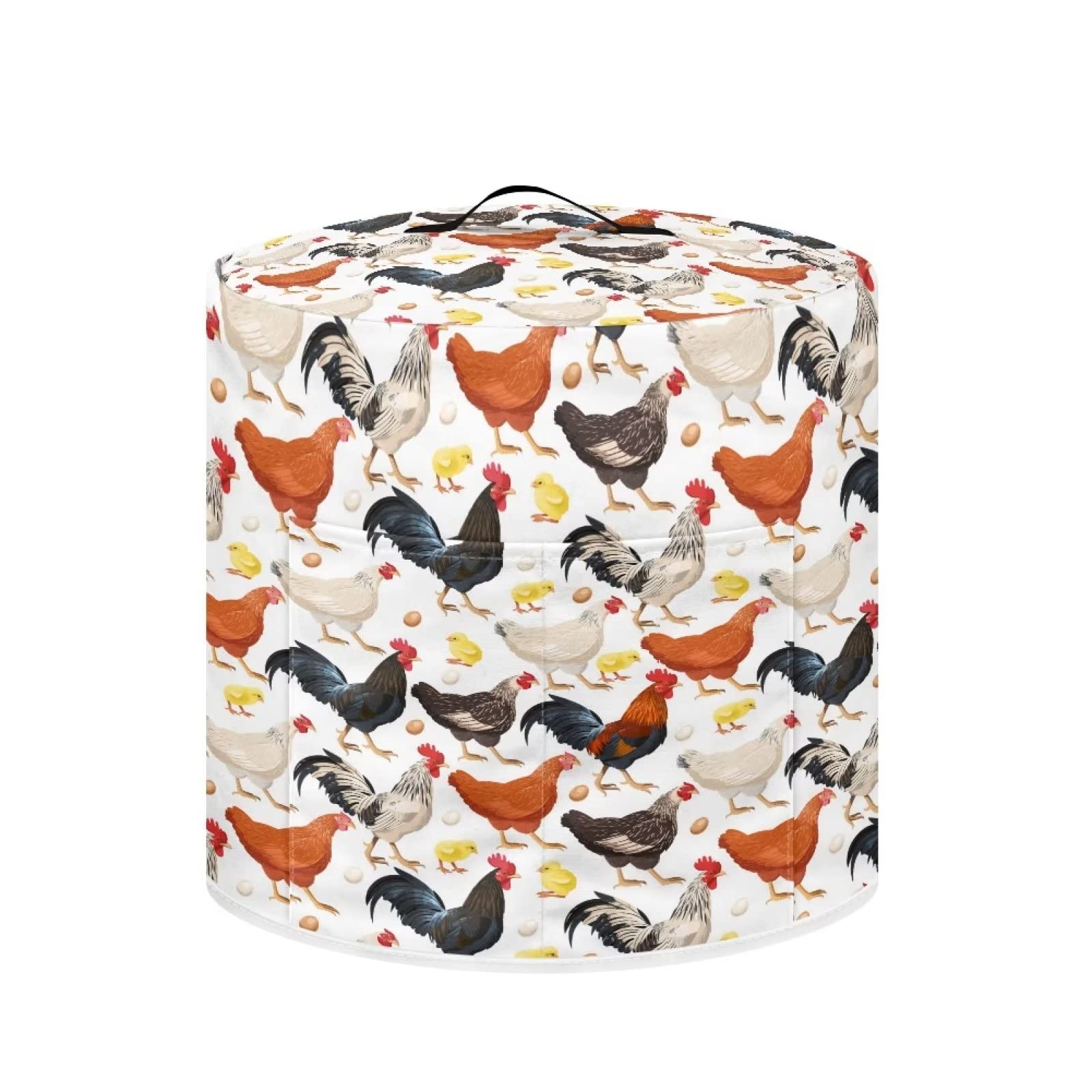 FUIBENG Chicken Kitchen Pressure Cooker Cover - Durable Washable Rice Cooker Protector - Anti-Dirty Anti-Fingerprint Insulated Pressure Cooker Lid with Pocket - Perfect for Instant Pot, Slow Cooker & Electric Pressure Cookers - Ideal for Home Cooking & Meal Prep