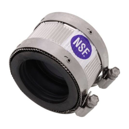 Fernco NH 215 2 x 1 1/2 Inch No Hub Coupling for PVC Pipe - Heavy Duty Cast Iron Replacement for Plumbing, Drainage & Waste Systems - Ideal for Residential & Commercial Use