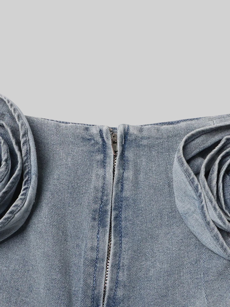 Stylish Denim Mini Skirt with Floral Embroidery - Blue Distressed Short Skirt for Women | Perfect for Casual Outfits, Summer Fashion & Streetwear Looks