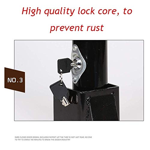 Heavy Duty Parking Lock & Barrier - Anti-Theft Vehicle Security Post with Key, Crash-Proof Bollard for Garage, Driveway & Parking Lot Protection | Prevent Unauthorized Parking & Vehicle Damage