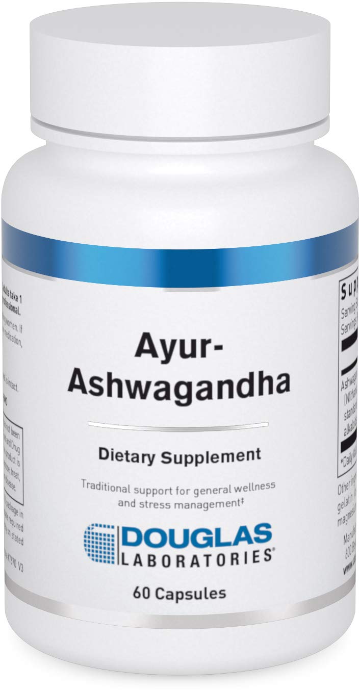 Douglas Laboratories Ayur-Ashwagandha (Indian Ginseng) Supplement - 60 Capsules for Energy, Mental Clarity & Physical Wellness | Ayurvedic Herbal Support for Stress Relief, Focus & Vitality | Perfect for Busy Professionals, Students & Active Lifestyles