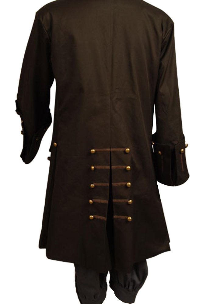 **Men's Pirate Cosplay Costume Set - Jack Sparrow Outfit with Coat & Belt - Halloween Party, Cosplay Event, Themed Dress-Up, LARP, and Renaissance Fair Costume**