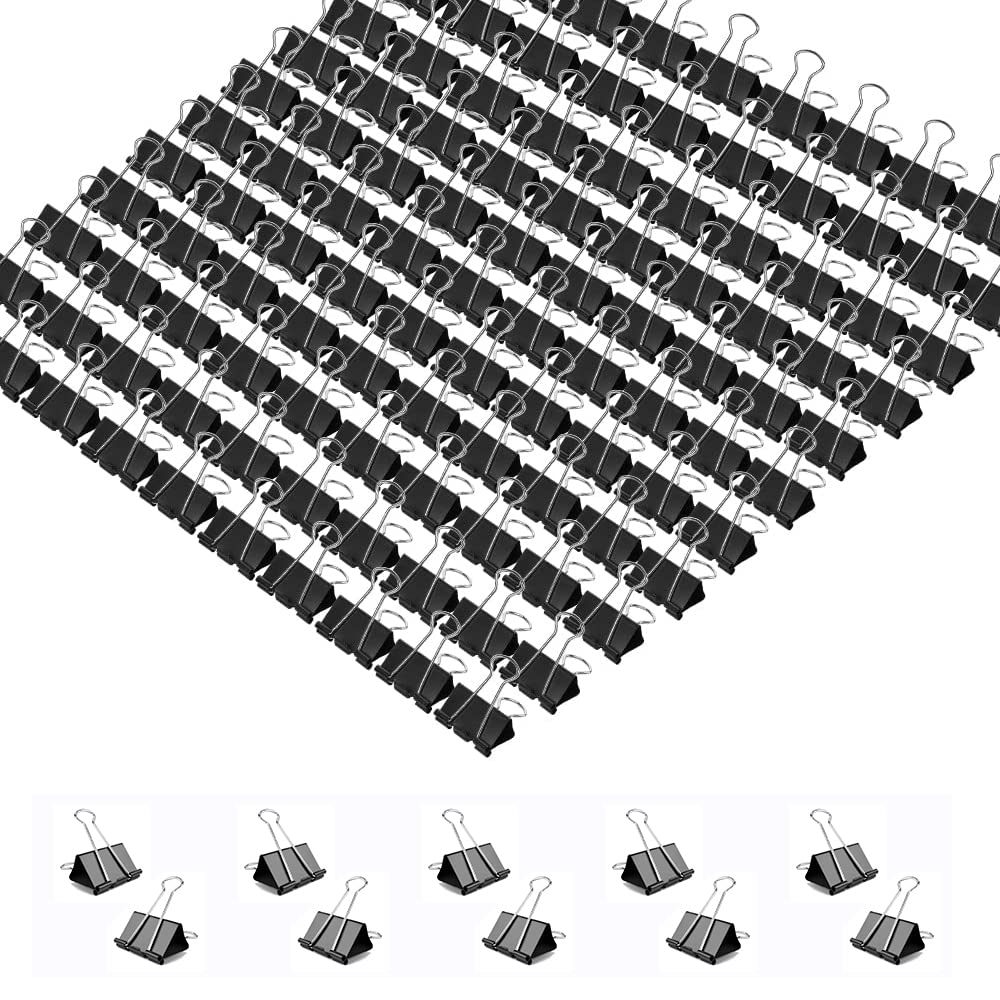 Mini Binder Clips 288 Pack - 5/8 Inch (15mm) Black Small Paper Clips for Office, School & Home Organization - Perfect for Documents, Photos, Notes & Craft Projects