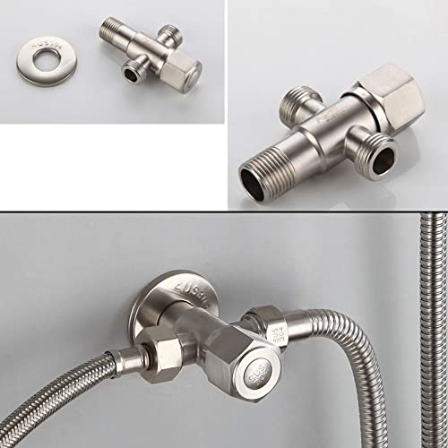 Stainless Steel Handheld Toilet Faucet Sprayer - Bathroom Hand Shower Gun Set with Self-Cleaning Shower Head for Easy Cleaning & Hygiene (Ideal for Baby Bathing, Pet Washing & Toilet Cleaning)