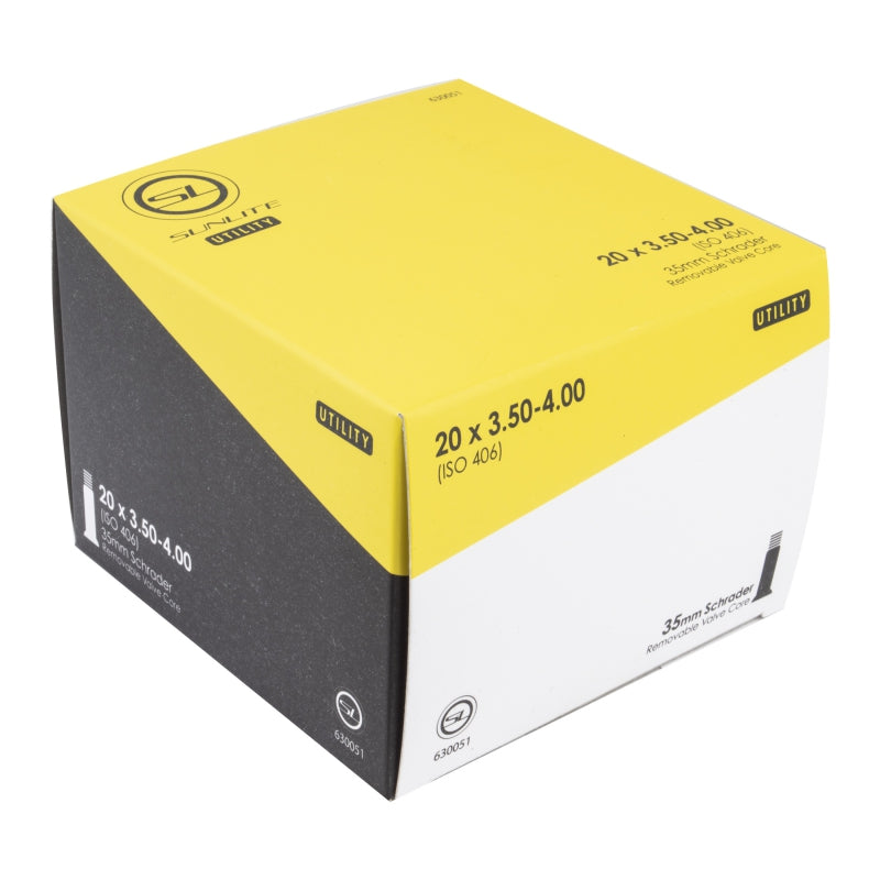 Sunlite Utili-T Tube 20x3.50/4.00 SV - Premium Bicycle Inner Tube for Road & Hybrid Bikes - Perfect for Commuting, Leisure Riding & Urban Cycling