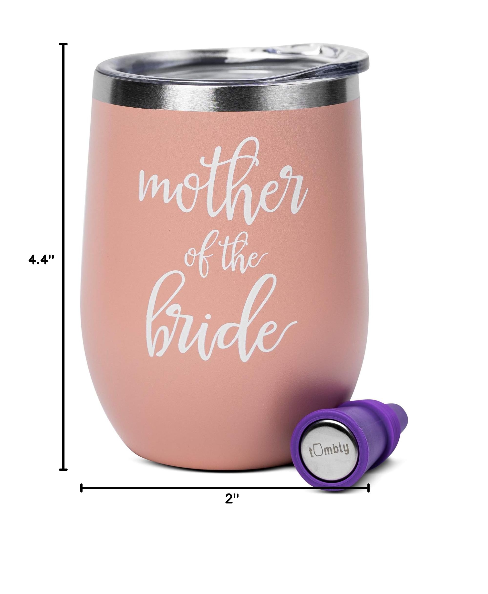 12 oz Mother of the Bride Tumbler - Elegant Wedding Gift for Bride's Mom - Perfect for Champagne, Wine & Cocktails at Wedding Reception & Bridal Shower