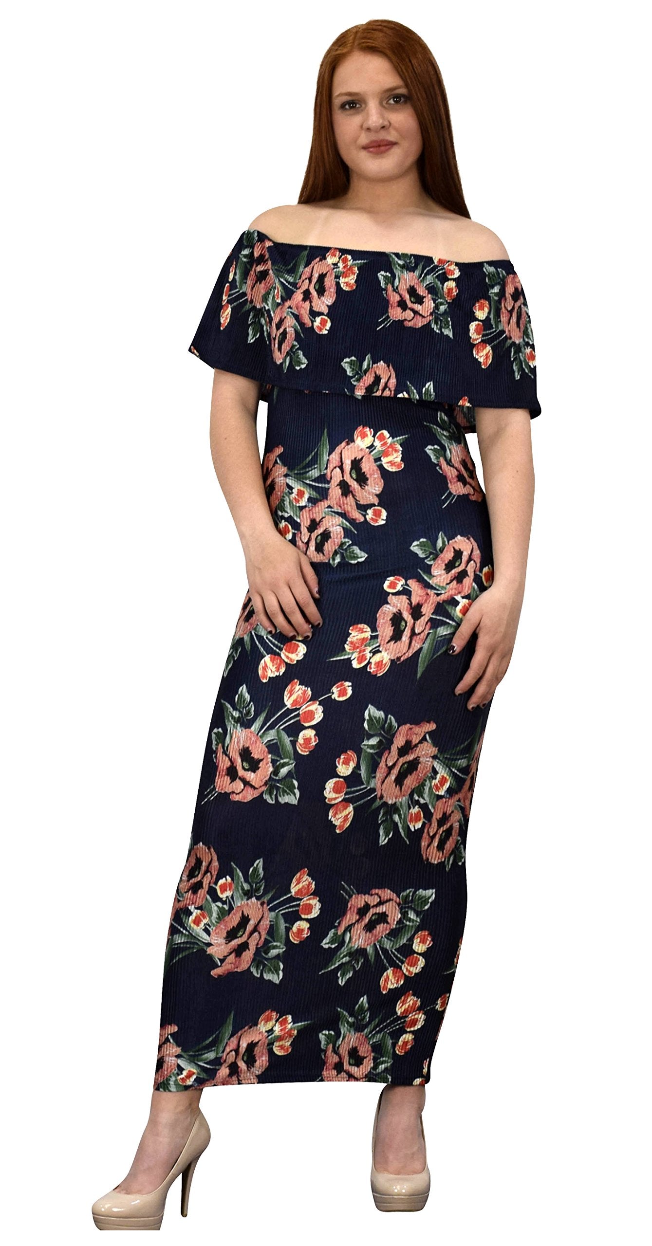 Women's Bohemian Floral Maxi Dress - Vintage Summer Long Dress for Beach, Music Festivals & Casual Outings