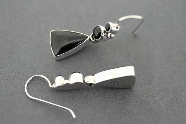 Sterling Silver & Black Onyx Hula Hoop Earrings for Women - Perfect for Parties, Beach Outfits, and Boho Fashion