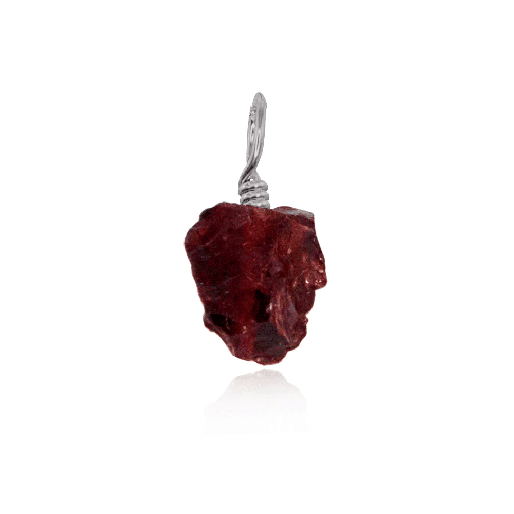 Natural Raw Garnet Crystal Pendant Necklace - Healing Stone Jewelry for Women & Men - Perfect for Meditation, Energy Work & Spiritual Gifts