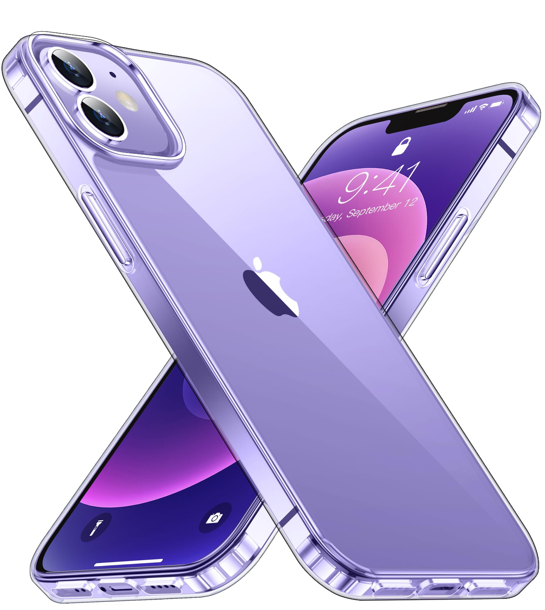 Premium Slim Clear iPhone 12/12 Pro Case - 6.1 Inch Shockproof Non-Yellowing Protective Cover | Perfect for Everyday Use, Work & Travel