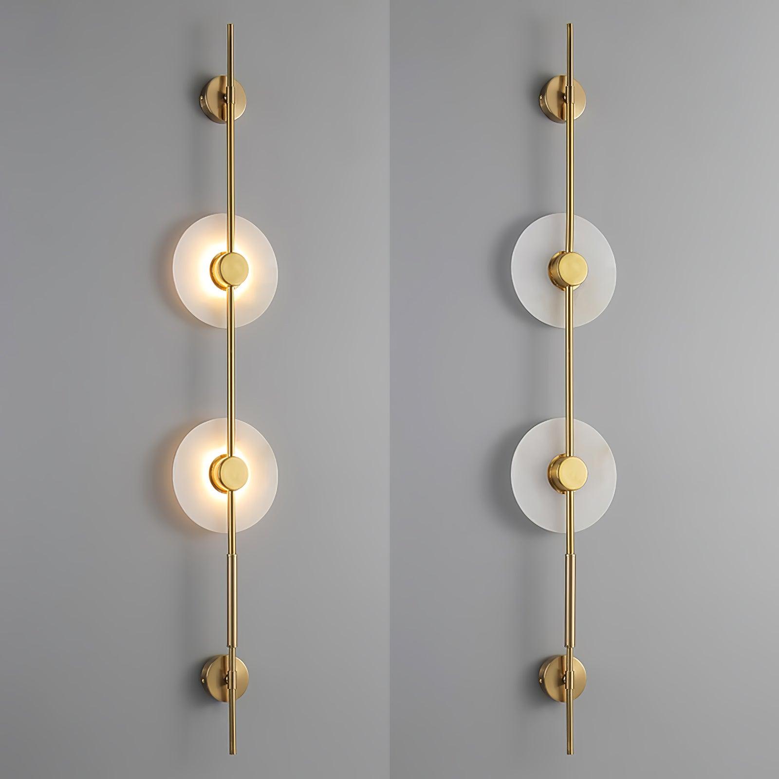 Elegant Alabaster Vertical Plug-in Wall Sconce - Modern Lighting Fixture for Bedroom, Hallway & Living Room Decor