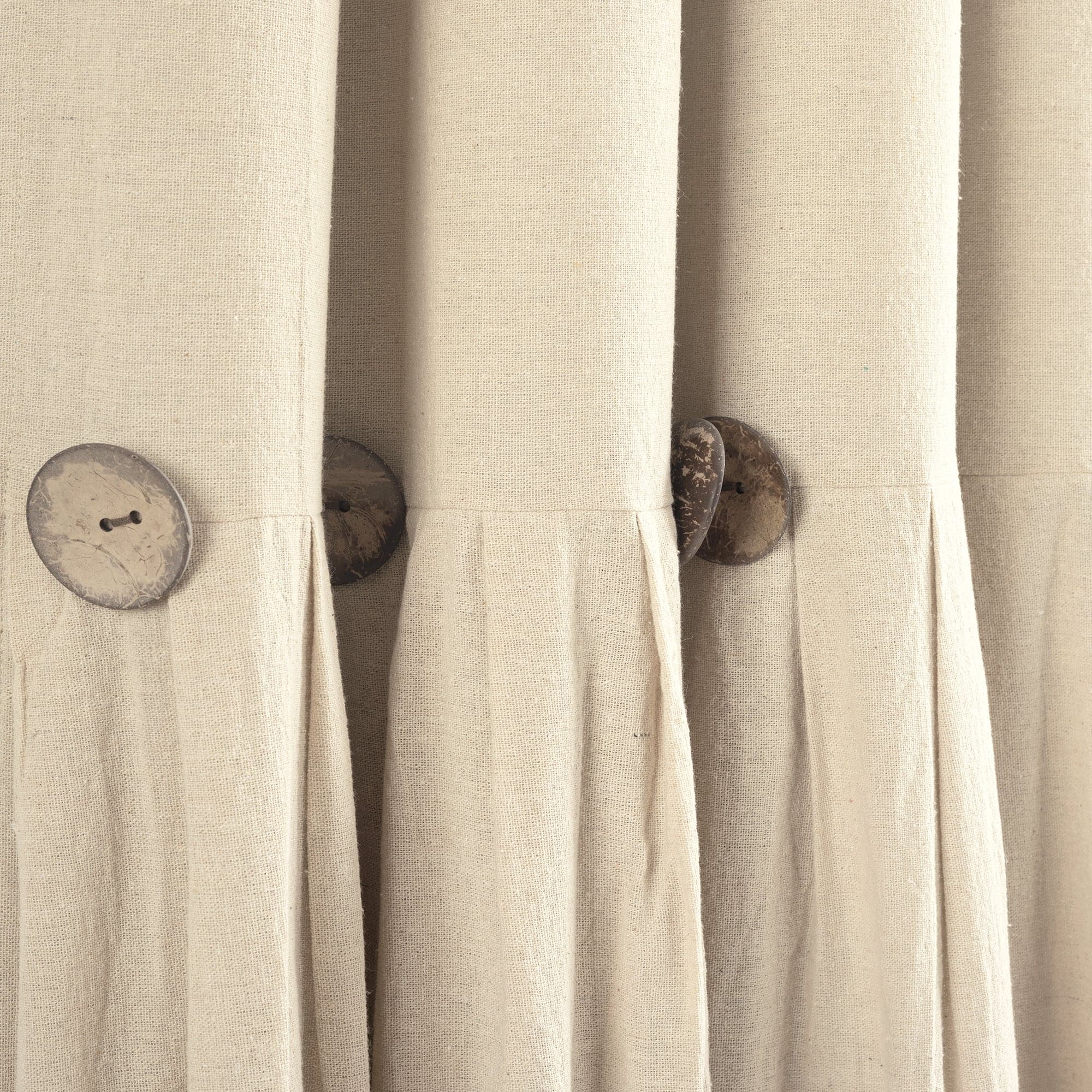 Blackout Linen Curtain Panels with Button Lining - 100% Light Blocking Window Drapes for Bedroom & Living Room Privacy & Sleep
