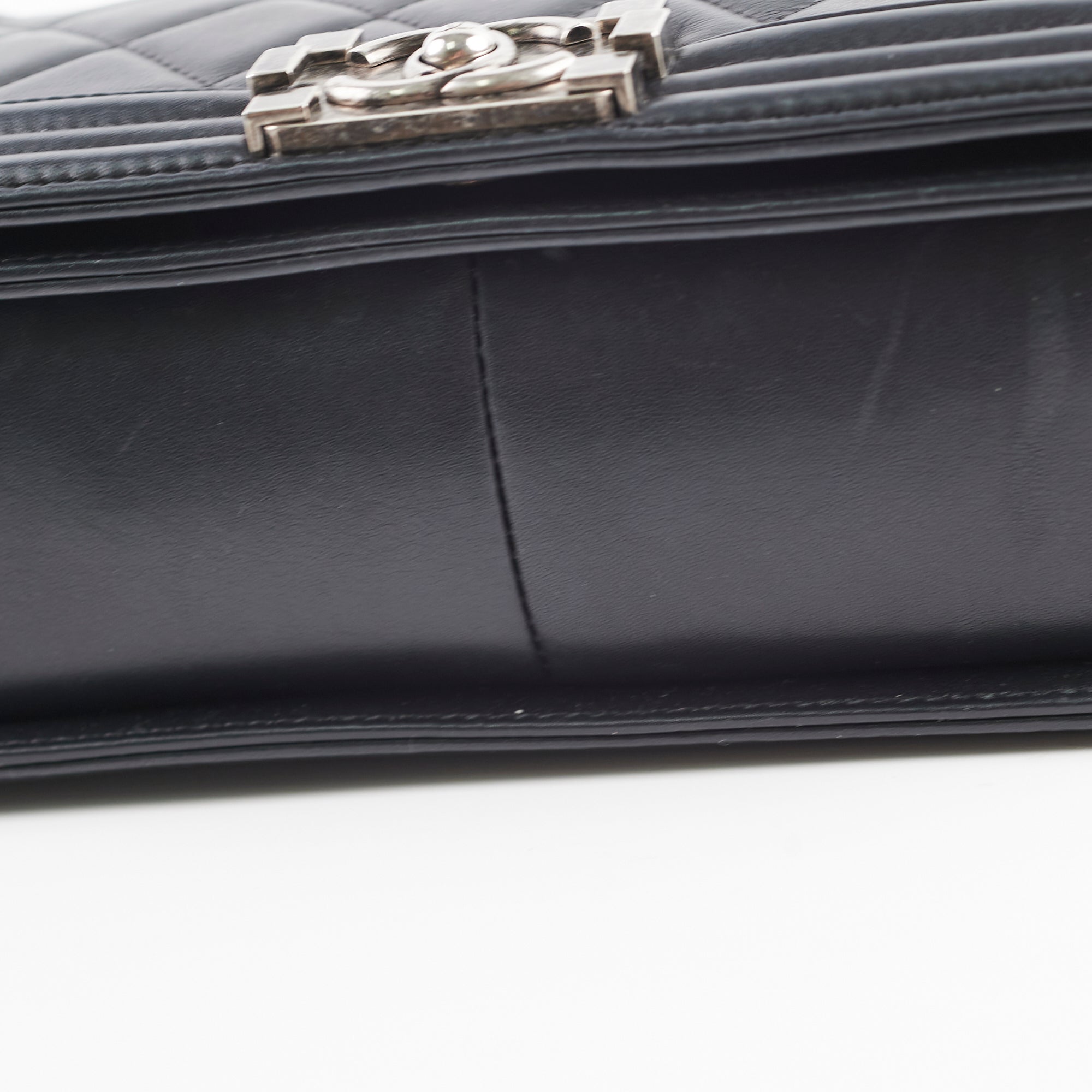 Chanel Old Medium Boy Black Leather Shoulder Bag - Classic Series 19 | Luxury Designer Handbag for Women | Perfect for Evening Events, Parties & Special Occasions