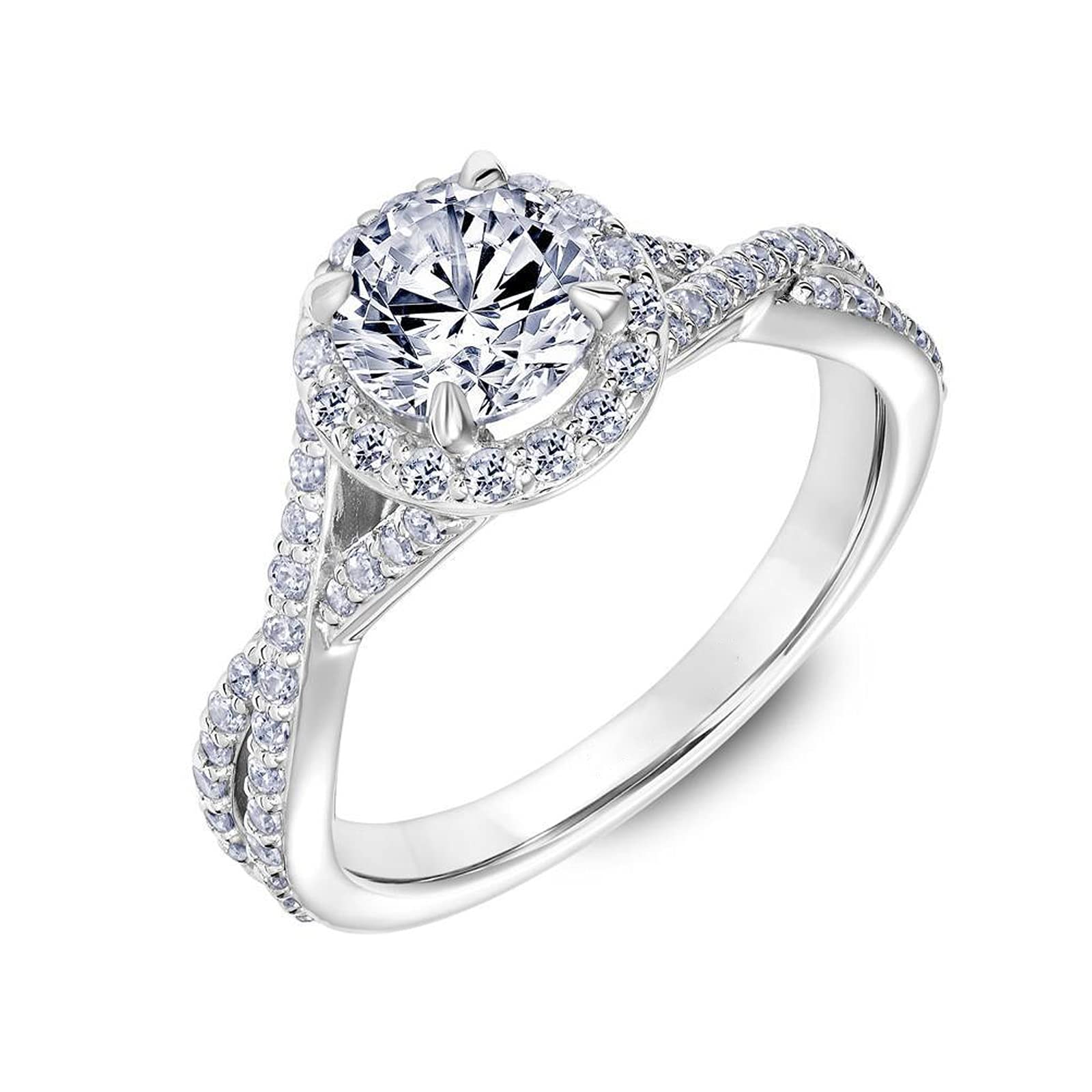 Moissanite Engagement Rings for Women - 4 Elegant Styles in 925 Sterling Silver with Halo Setting | Perfect for Wedding Proposals, Anniversaries & Romantic Occasions