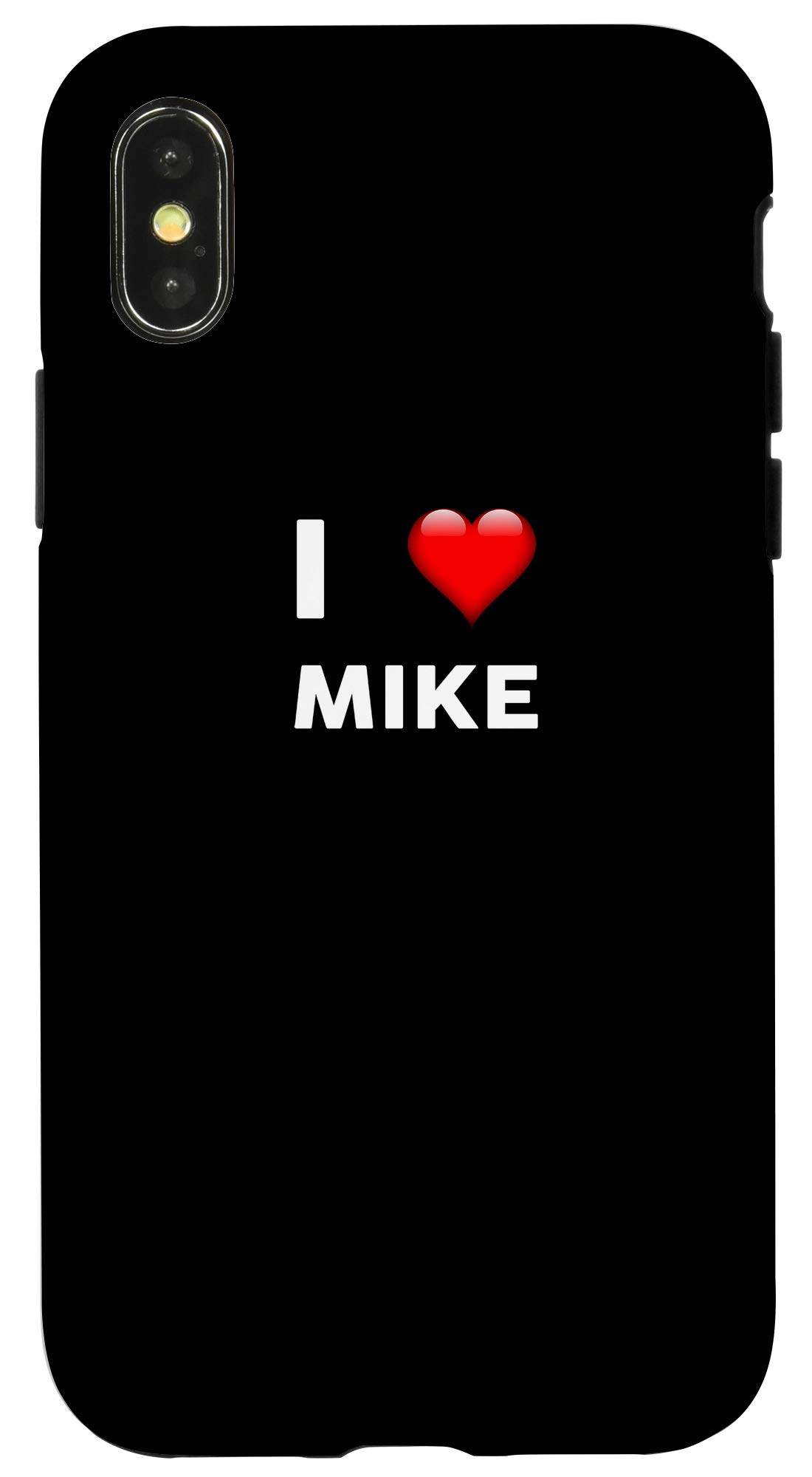 iPhone X/XS I Love MIKE Custom Name Phone Case - Durable Protective Cover for Everyday Use & Gift Giving
