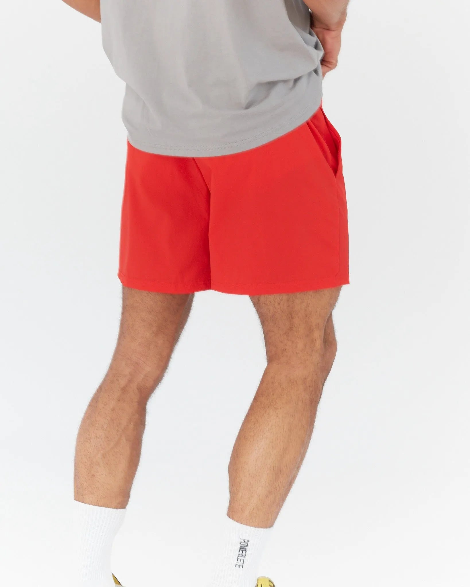 Powerlete Evolve Men's Training Shorts - Breathable Quick-Dry Gym Shorts for Running, Workout & Sports - Red (Best for Athletes & Fitness Enthusiasts)