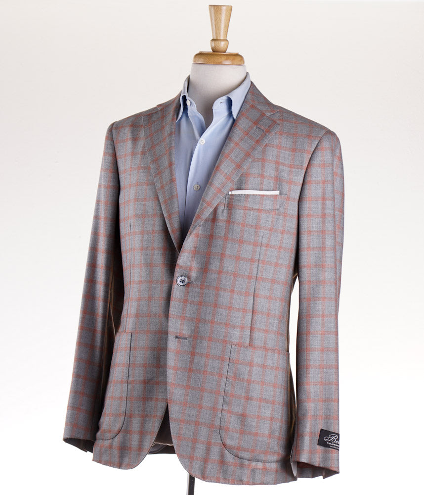 Premium Belvest Gray Check Cashmere Silk Sport Coat for Men - Elegant Business & Formal Wear - Perfect for Weddings, Office & Special Occasions
