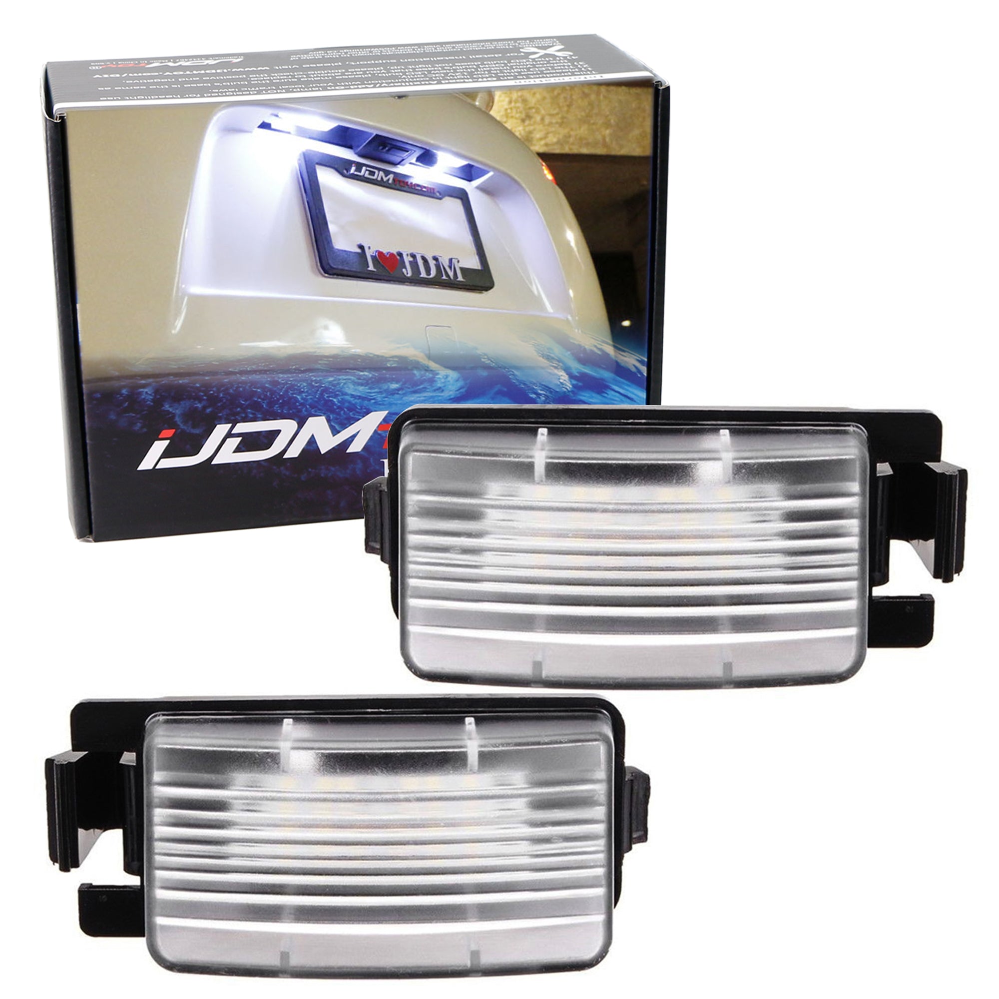 White LED License Plate Lights for Nissan 370Z, GTR, Infiniti G37 - Direct Fit Replacement - Perfect for Night Driving & Car Customization