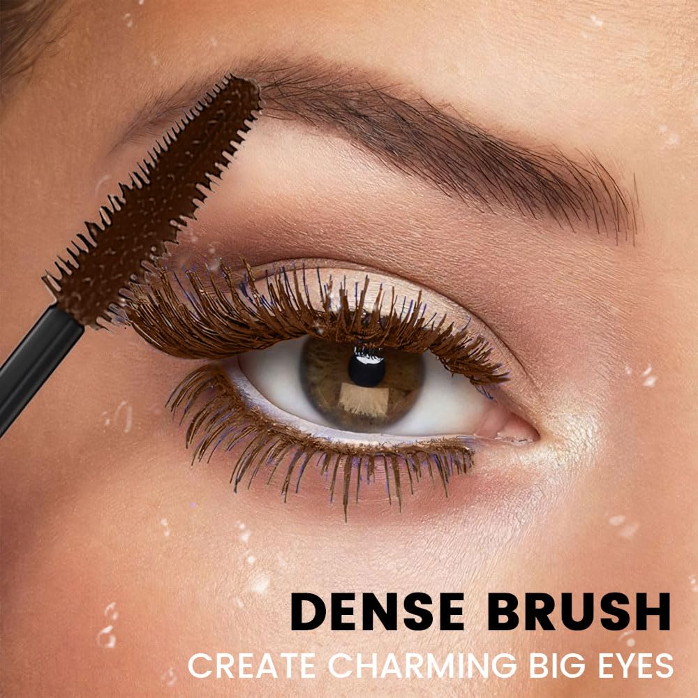 Waterproof Brown Lash Mascara - Flake & Smudge Proof, Cruelty-Free & Nourishing Formula for Long-Lasting Volume (1 Pack) | Perfect for Everyday Wear, Special Occasions & Sensitive Eyes