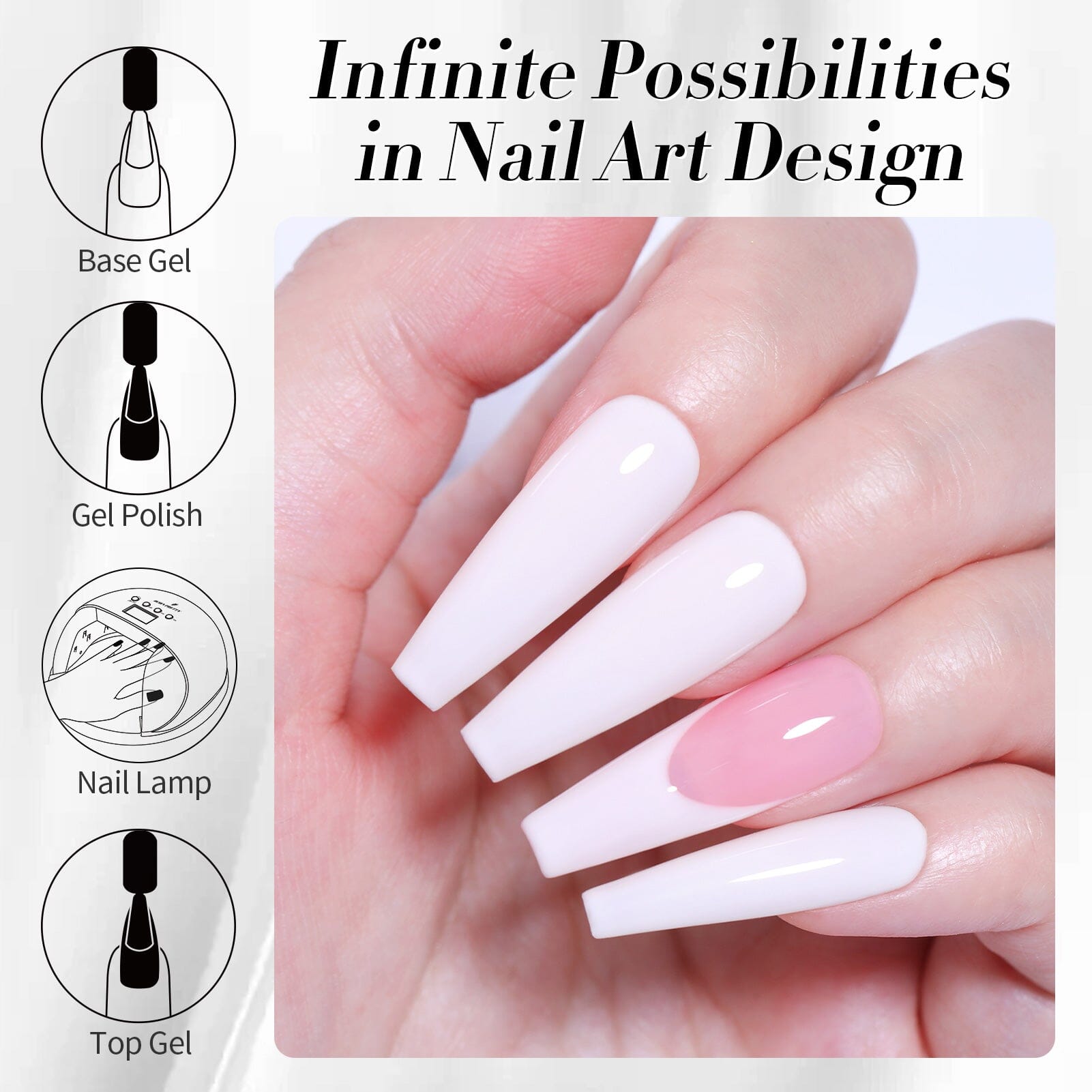 Hema-Free White Gel Nail Polish #02 - 15ml Long-Lasting & Non-Toxic Nail Art for Salon & Home Manicure