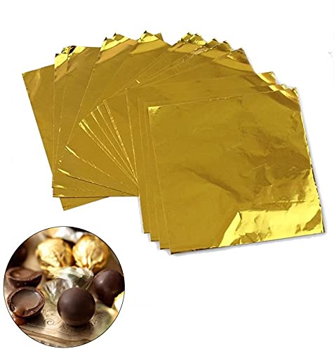 Premium Aluminum Foil Candy Wrapping Sheets - Gold, 7x7cm (250 Pack) for Chocolate, Candy & Gift Packaging - Ideal for DIY Treats, Party Favors & Holiday Gifts