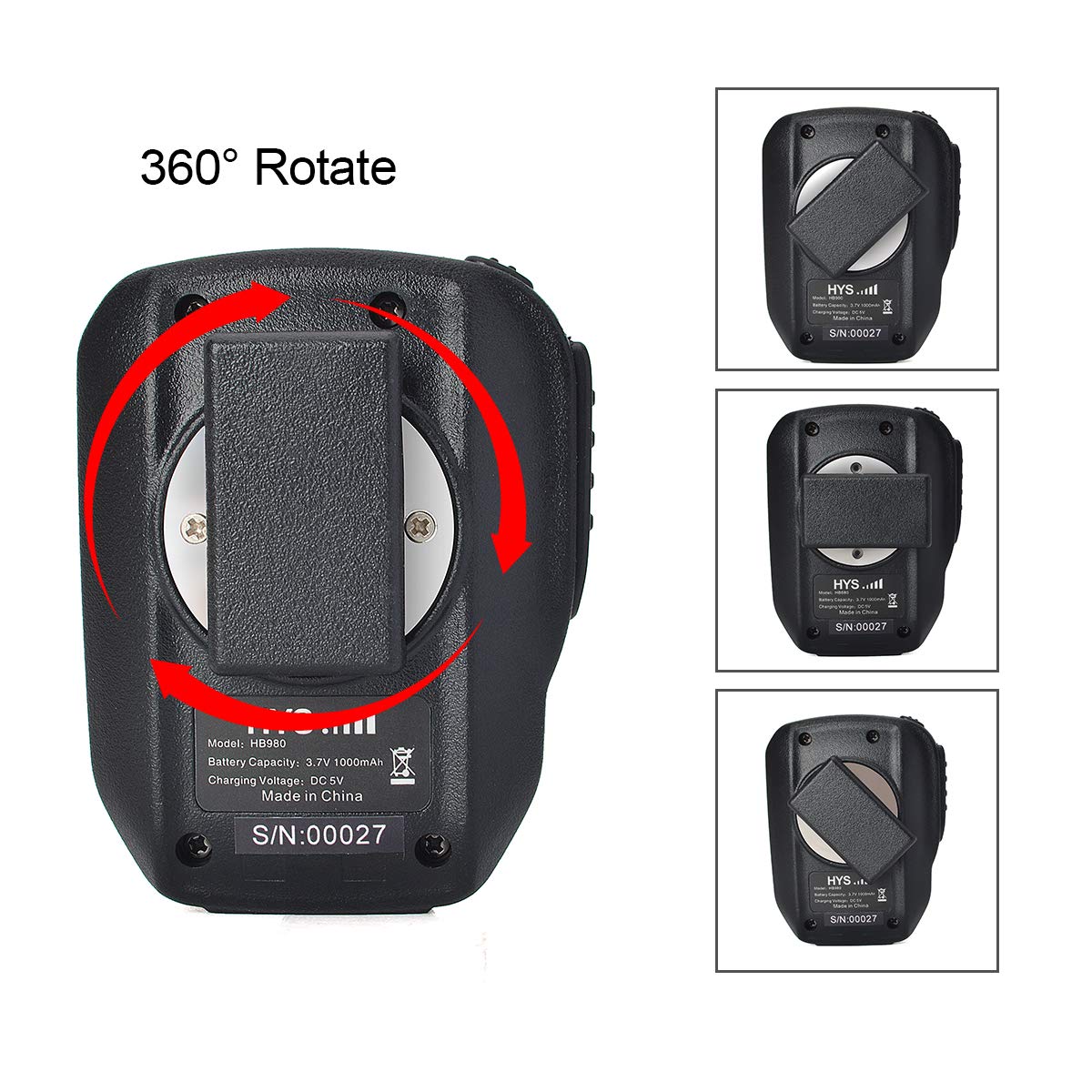 HYS Bluetooth Wireless Remote Speaker Microphone with 3.5mm Audio Jack - Compatible with Baofeng BF-888S, UV-5R, Retevis H-777, RT22, RT21, TYT, Wouxun, Kenwood 2pin Walkie Talkies - Perfect for Outdoor Adventures, Security, Construction & Emergency Communication