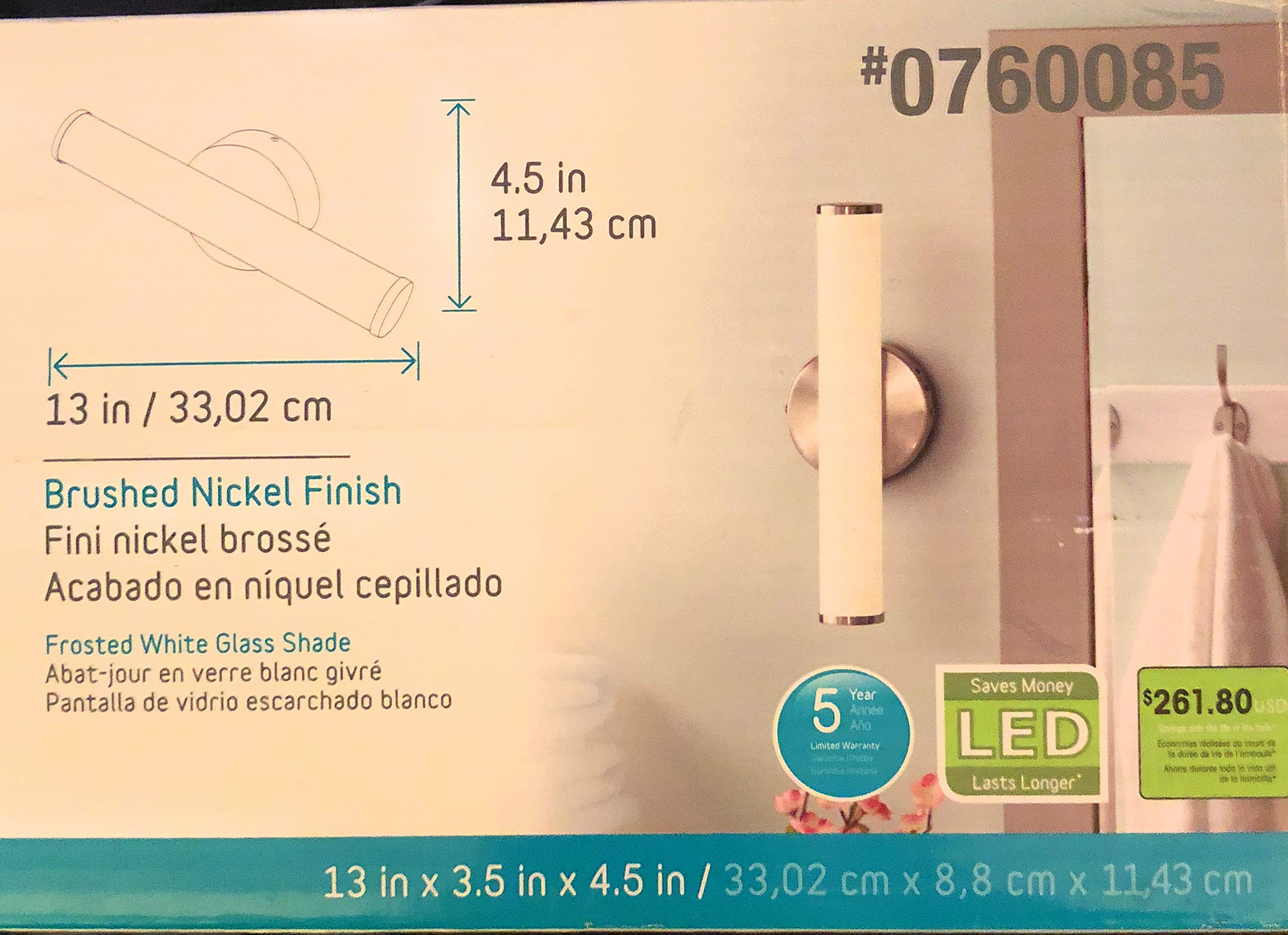 Nukara 1-Light 4.5-inch Brushed Nickel LED Bathroom Vanity Light - Perfect for Modern Bathroom Mirror Lighting & Makeup Area Illumination