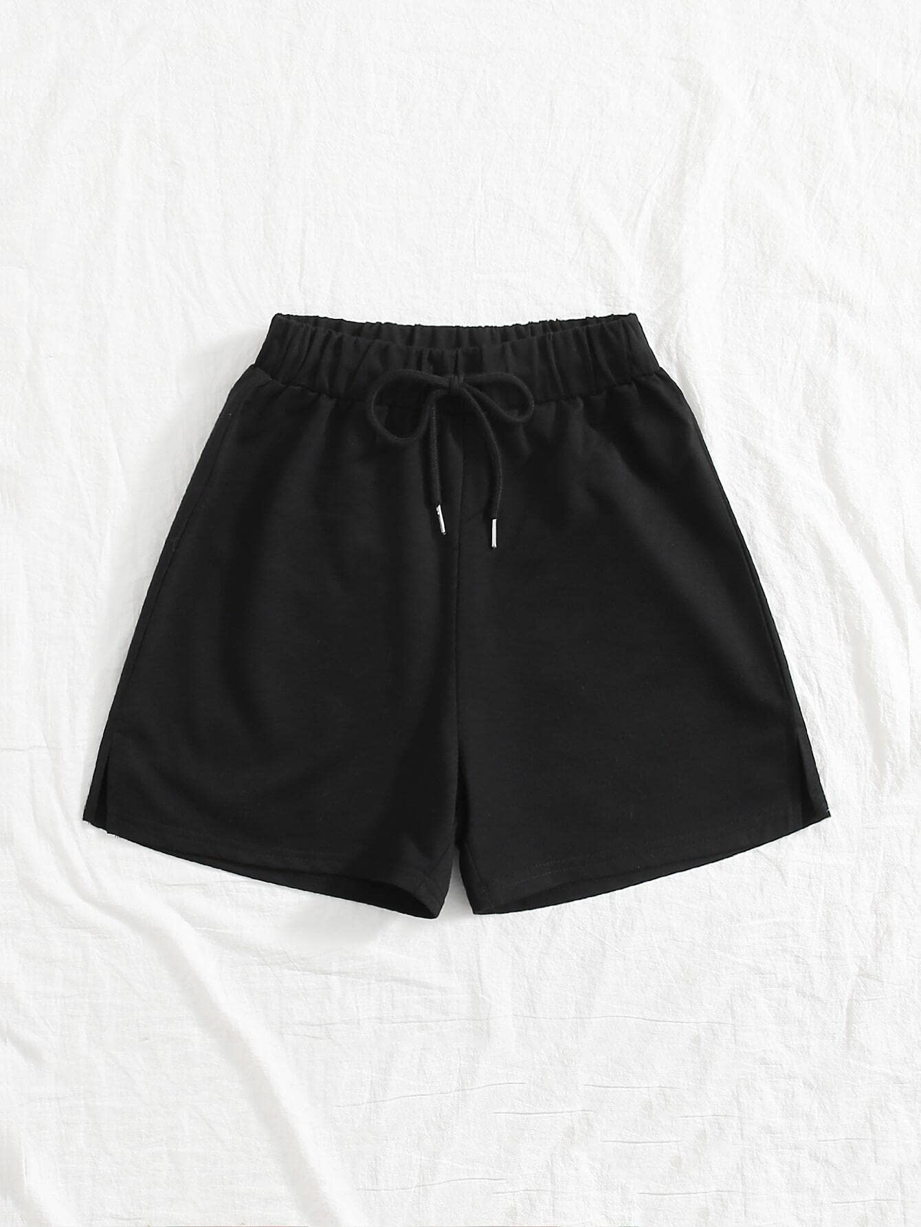 HAOSHU Women's Solid Knot Front Athletic Shorts - Comfortable Workout & Running Shorts for Yoga, Gym, and Casual Wear