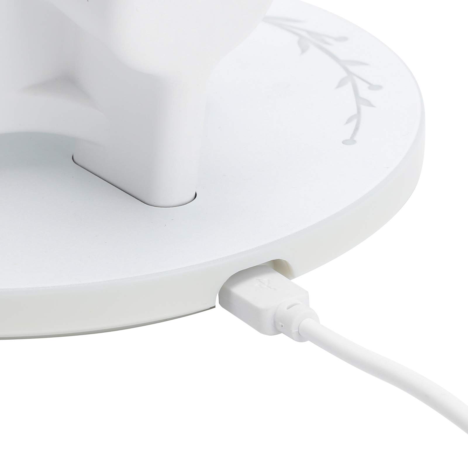 10W Fast Wireless Charging Stand with Angel Wing Design - 7 Color LED Light, Overload Protection, Qi-Certified for iPhone 15/14/13/12, Samsung Galaxy S23/S22/S21, AirPods - Perfect for Bedside, Office & Car Use