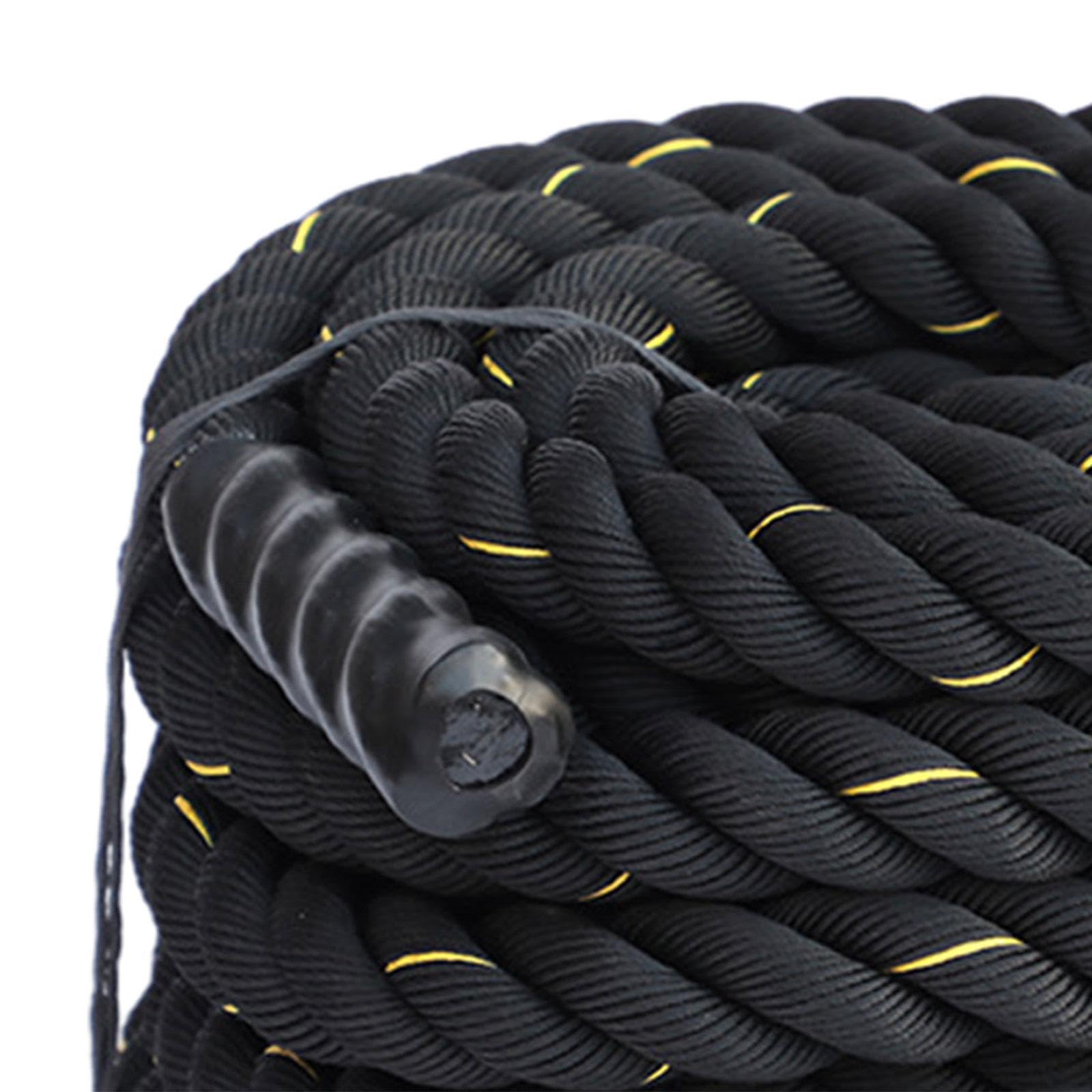 **2.8M/3M Battle Rope - Heavy Duty Fitness Rope for Strength Training, CrossFit, Cardio & Home Gym Workouts - 25mm Thick Climbing Rope for Physical Endurance & Muscle Building (Yellow)**    *(Perfect for HIIT, Functional Training, Outdoor Workouts & Professional Athletes)*