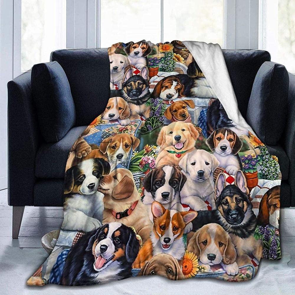 Super Soft Flannel Fleece Plush Dog Blanket for Couch & Bed - 90x80 Inch Cozy Warm Throw Blanket for Sofa, TV Watching, and Pet Snuggling - Perfect Gift for Dog Lovers