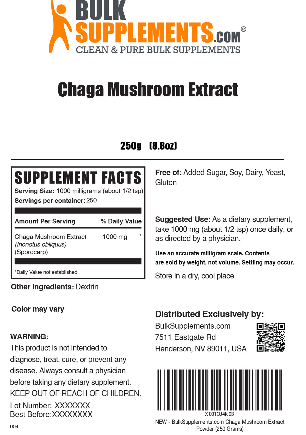Organic Chaga Mushroom Extract Powder - Immune Support & Antioxidant Boost - 100% Pure & Natural for Tea, Coffee, and Smoothies - Vegan & Gluten-Free Supplement